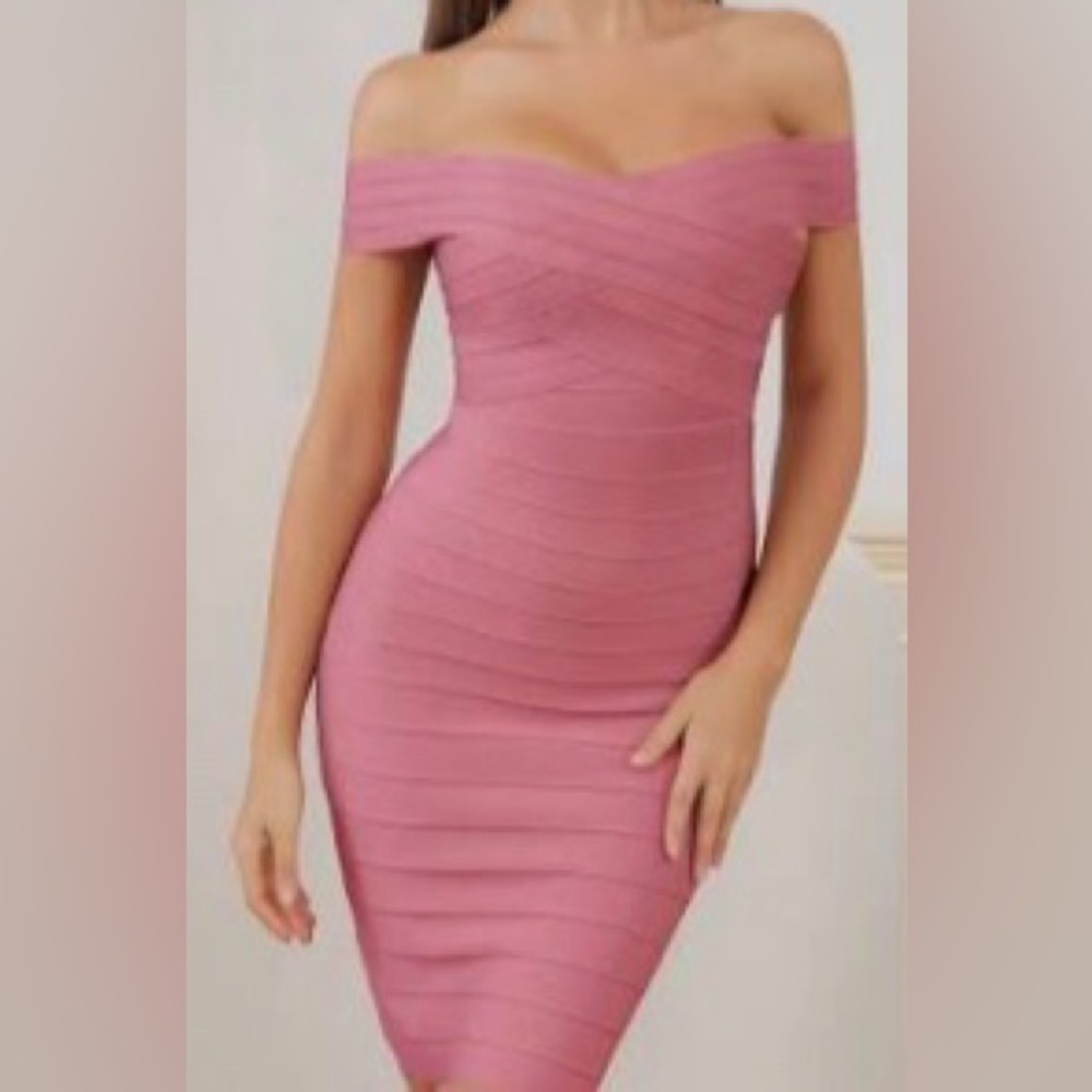 Off Shoulder Bandage Bodycon Dress